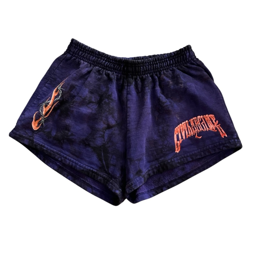 CIVILREGIME women’s purple tie dye cotton athletic leisure shorts small like new